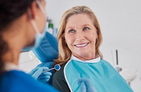 Senior woman visiting her dentist