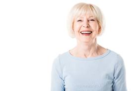Portrait of laughing senior woman with All-on-4 in Woodbridge