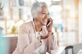 Smiling senior woman talking on the phone