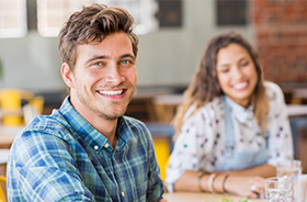 Smiling man and woman