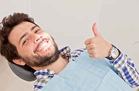 happy male dental patient